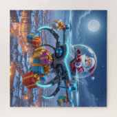 Santa's Cyber-Sleigh: Futuristic Drone Delivery Puzzle (Horizontal)