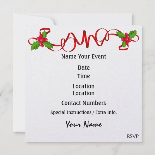 Santa's Day Off - SRF Einladung (Rückseite)