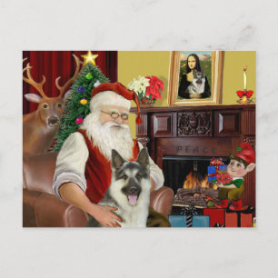 Santas Deutscher Schäferhund #9 Feiertagspostkarte
