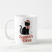 Santas Diva Süße Weihnachtskatze für Sie Kaffeetasse (Links)