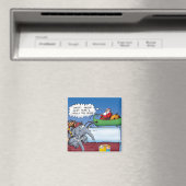 Santas Elephants Funny Holiday Cartoon Magnet (In Situ (Geschirrspüler))