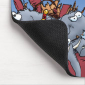 Santas Elephants Holiday Cartoon Mousepad (Ecke)