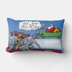 Santas Elephants Weihnachts Cartoon Pillow Lendenkissen