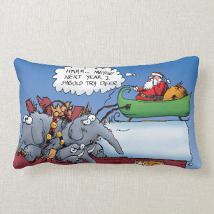 Santas Elephants Weihnachts Cartoon Pillow Lendenkissen