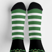 Santa's Elf Christmas Green Striped Black Socken (Oben)