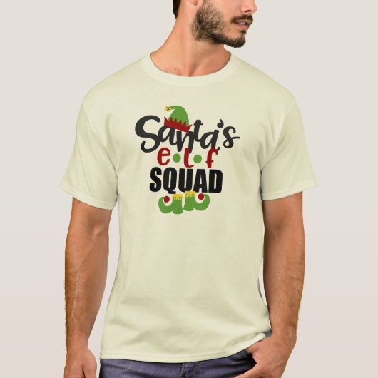 Santas elf Squad niedliche Abbildung T-Shirt (Vorderseite)