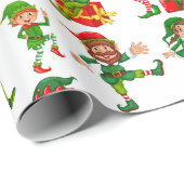 Santa's Elfen Geschenkpapier (Rolleneckpunkt)