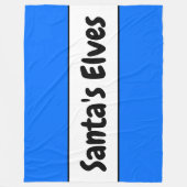 SANTA'S ELVES Bright Blue White Holiday Streifen Fleecedecke (Vorderseite)