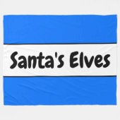 SANTA'S ELVES Bright Blue White Holiday Streifen Fleecedecke (Vorderseite (Horizontal))