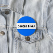 SANTA'S ELVES Festivals Bright Blue White Stripes Button (Beispiel)