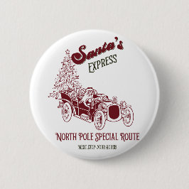 Santa's Express Vintage Weihnachten Button