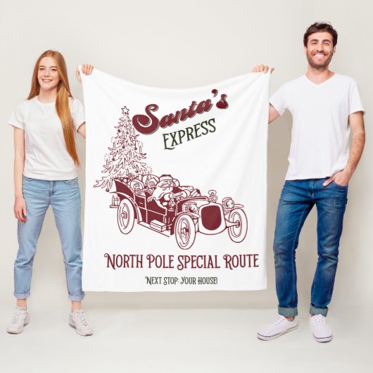 Santa's Express Vintage Weihnachten Fleecedecke (Beispiel)