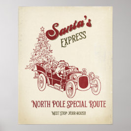 Santa's Express Vintage Weihnachten Poster