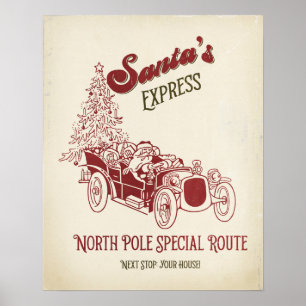 Santa's Express Vintage Weihnachten Poster