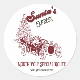 Santa's Express Vintage Weihnachten Runder Aufkleber
