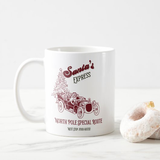 Santa's Express Vitange Christmas Kaffeetasse (Mit Donut)