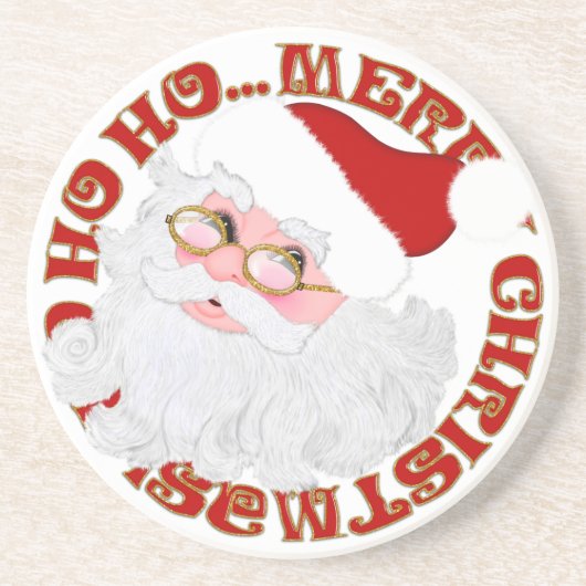 Santa's Face Circle-Sandstone Untersetzer (Vorne)