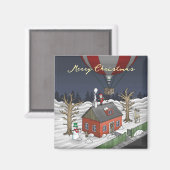 Santa's Fancy Hot Air Balloon Magnet (Vorderseite/Rückseite)