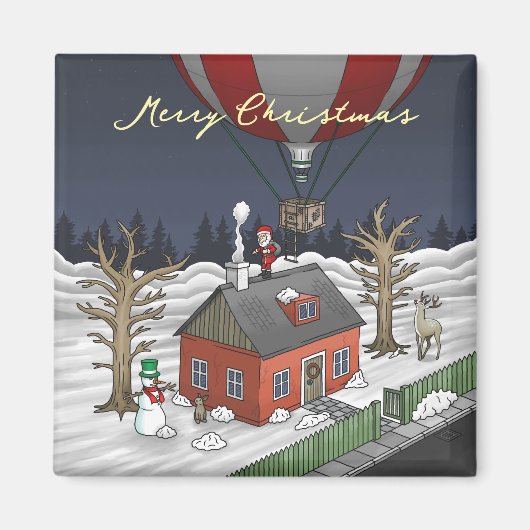 Santa's Fancy Hot Air Balloon Magnet (Vorne)