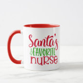 Santas Favoriate Nurse Niedliche Weihnachtsfeier T Tasse (Links)