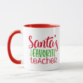 Santas Favoriate Teacher Niedlich Weihnachten Tasse (Links)