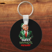 Santas Favorit Präsident Funny Santa Trump 2024 Schlüsselanhänger (Vorderseite)