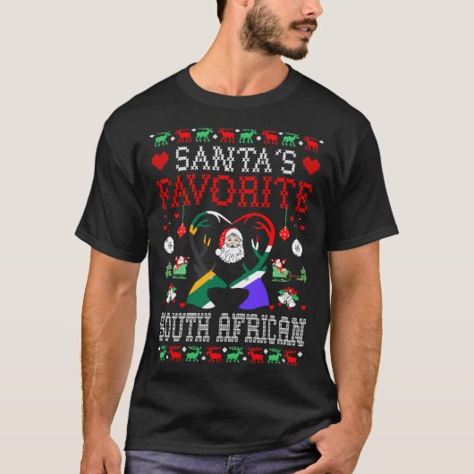 Santas Favorit Südafrikanisches Weihnachtsfest T-Shirt (Vorderseite)