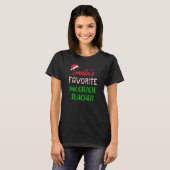 Santas Favorite 2nd Grade Teacher Chritsmas T-Shirt (Vorne ganz)