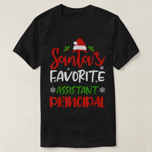 Santa's Favorite Assistant Principal Funny Christm T-Shirt (Design vorne)