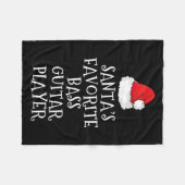 Santa's Favorite B Guitar Player Christmas Funny H Fleecedecke (Vorderseite (Horizontal))