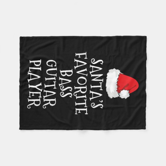 Santa's Favorite B Guitar Player Christmas Funny H Fleecedecke (Vorderseite (Horizontal))