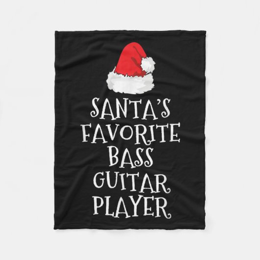 Santa's Favorite B Guitar Player Christmas Funny H Fleecedecke (Vorderseite)