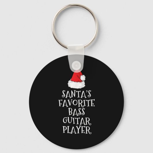 Santa's Favorite B Guitar Player Christmas Funny H Schlüsselanhänger (Vorderseite)