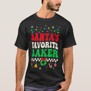 Santas Favorite Baker Retro Weihnachten T-Shirt