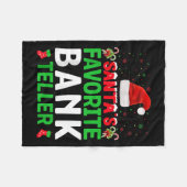 Santa's Favorite Bank Teller Christmas Matching Co Fleecedecke (Vorderseite (Horizontal))