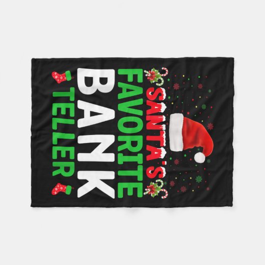 Santa's Favorite Bank Teller Christmas Matching Co Fleecedecke (Vorderseite (Horizontal))