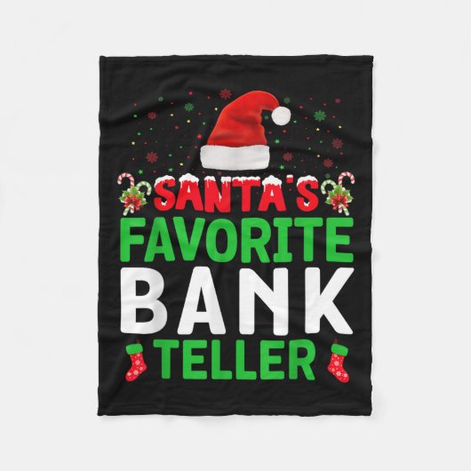 Santa's Favorite Bank Teller Christmas Matching Co Fleecedecke (Vorderseite)