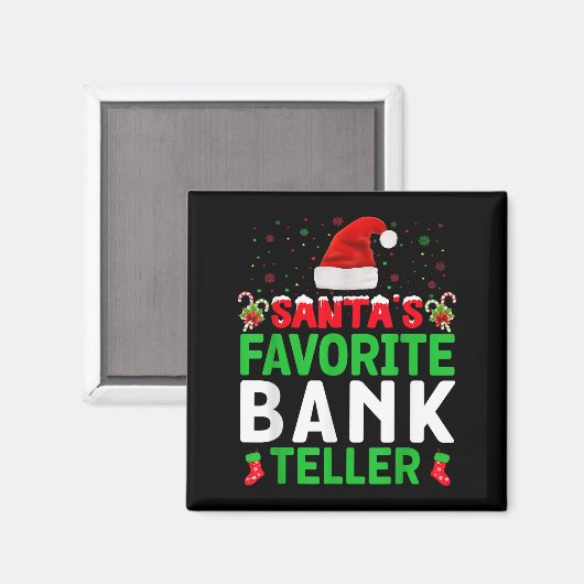 Santa's Favorite Bank Teller Christmas Matching Co Magnet (Vorderseite/Rückseite)