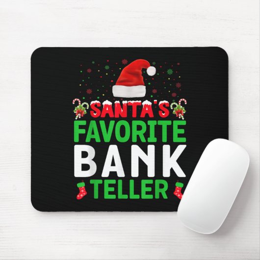 Santa's Favorite Bank Teller Christmas Matching Co Mousepad (Mit Mouse)