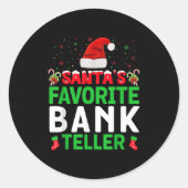 Santa's Favorite Bank Teller Christmas Matching Co Runder Aufkleber (Vorderseite)