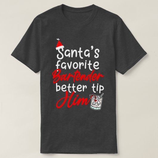 Santas Favorite Barkeeper 4 T-Shirt (Design vorne)