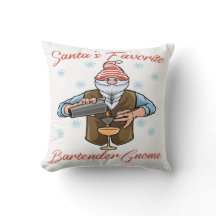 Santas Favorite Barkeeper Gnome Throw Kissen