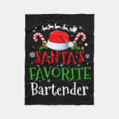 Santa's Favorite Bartender Christmas Party Fleecedecke (Vorderseite)
