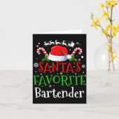 Santa's Favorite Bartender Christmas Party  Karte (Gelbe Blume)