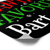 Santa's Favorite Bartender Christmas Party  Poster (Ecke)