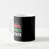 Santa's Favorite Bartender T Shirt Cute Xmas Party Kaffeetasse (Vorderseite Links)