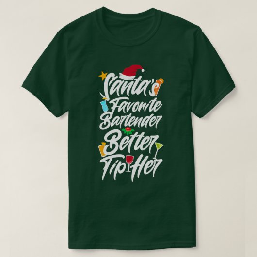 Santas Favorite Bartender Woman 1 T-Shirt (Design vorne)