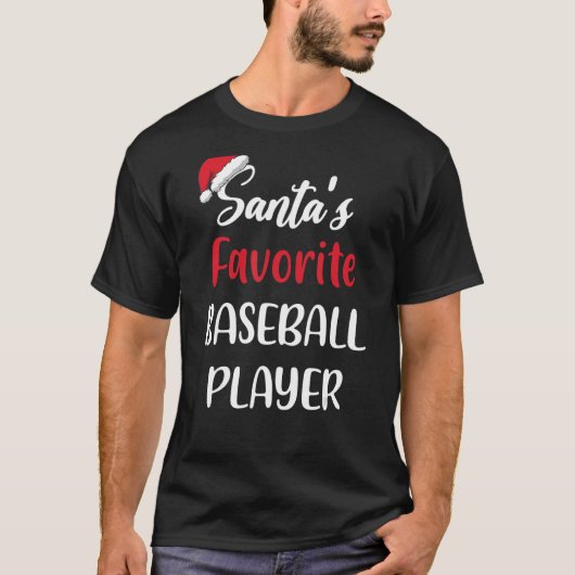 Santas Favorite Baseball Player Christmas Baseba T-Shirt (Vorderseite)