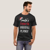 Santas Favorite Baseball Player Christmas Baseba T-Shirt (Vorne ganz)