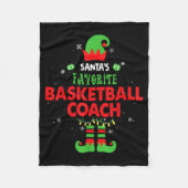 Santa's Favorite Basketball Coach Funny Elf Family Fleecedecke (Vorderseite)
